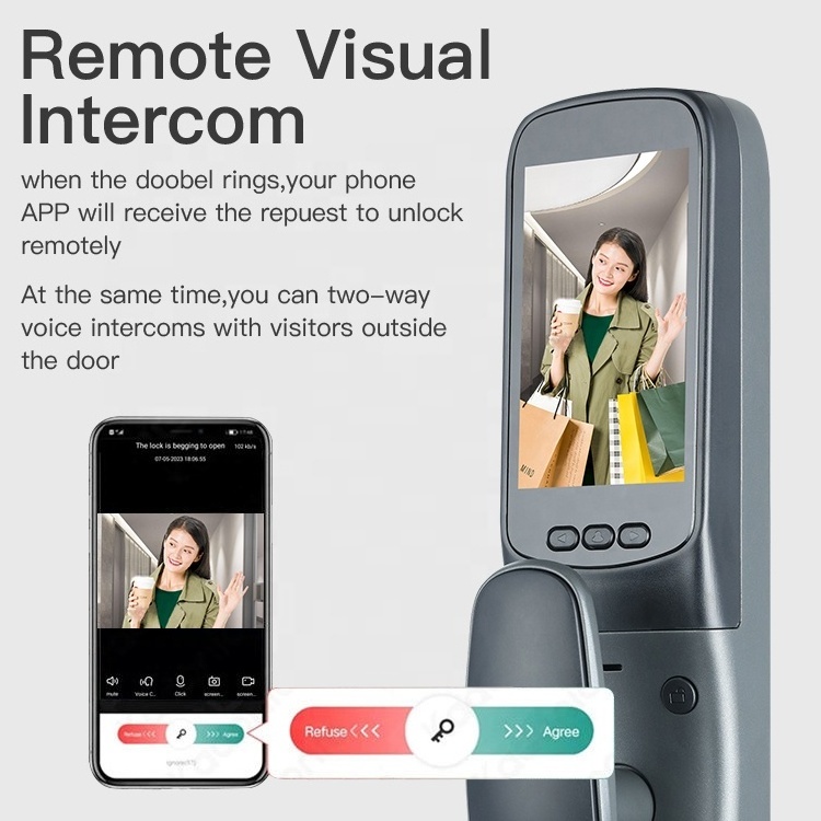 Wholesale Automatic Face Recognition Real Time Video Intercom Tuya App WIFI Outdoor Gate Digital Keyless Smart Door Lock