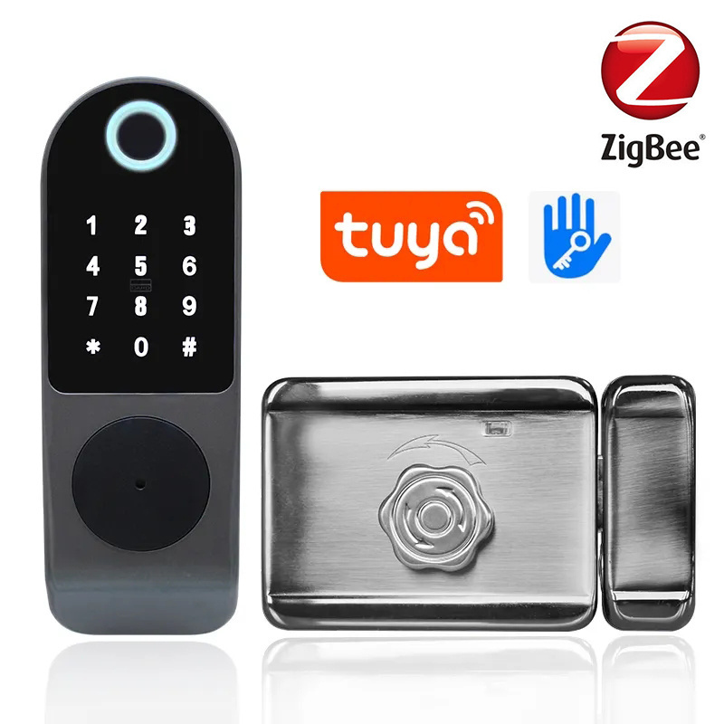 TUYA zigbee Waterproof Smart Door Lock TTLock WiFi Fingerprint Home Lever Gate Locker  Electronic Deadbolt Door Lock