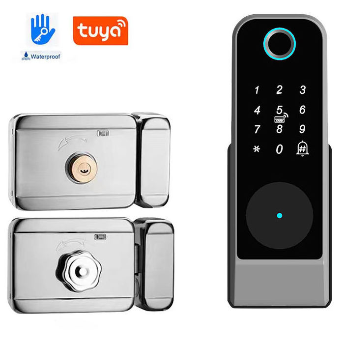 IP65 Waterproof smart doorlock Tuya Wifi Gate RIM lock Outdoor Digital keypad code electronic lock