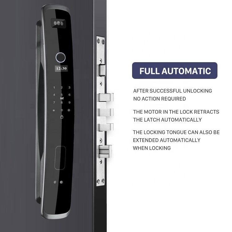 Manufacturer Price  Fully Automatic Digital Lock  Wifi Camera 3D Face Recognition Biometric Fingerprint Smart Door Lock