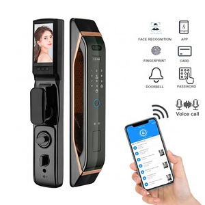 Outdoor 3D Face Recognition Digital Lock Cerradura Wifi Cameras Biometric Fingerprint Security Intercom Smart Door Lock