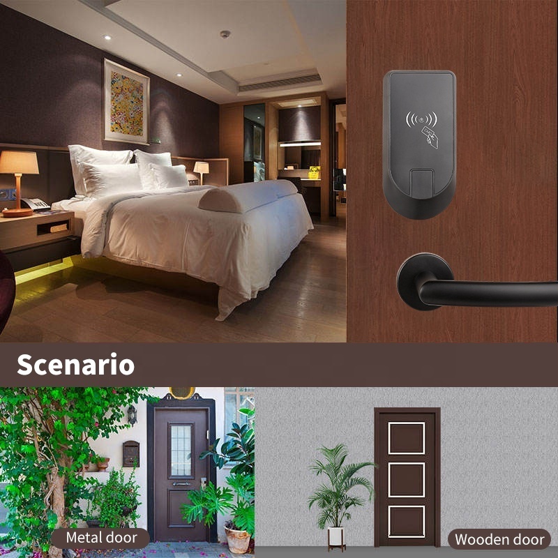 Hotel Room Door Lock ANSI Standard Mortise Electronic Smart RFID Key Card Hotel Door Lock with Management Software System