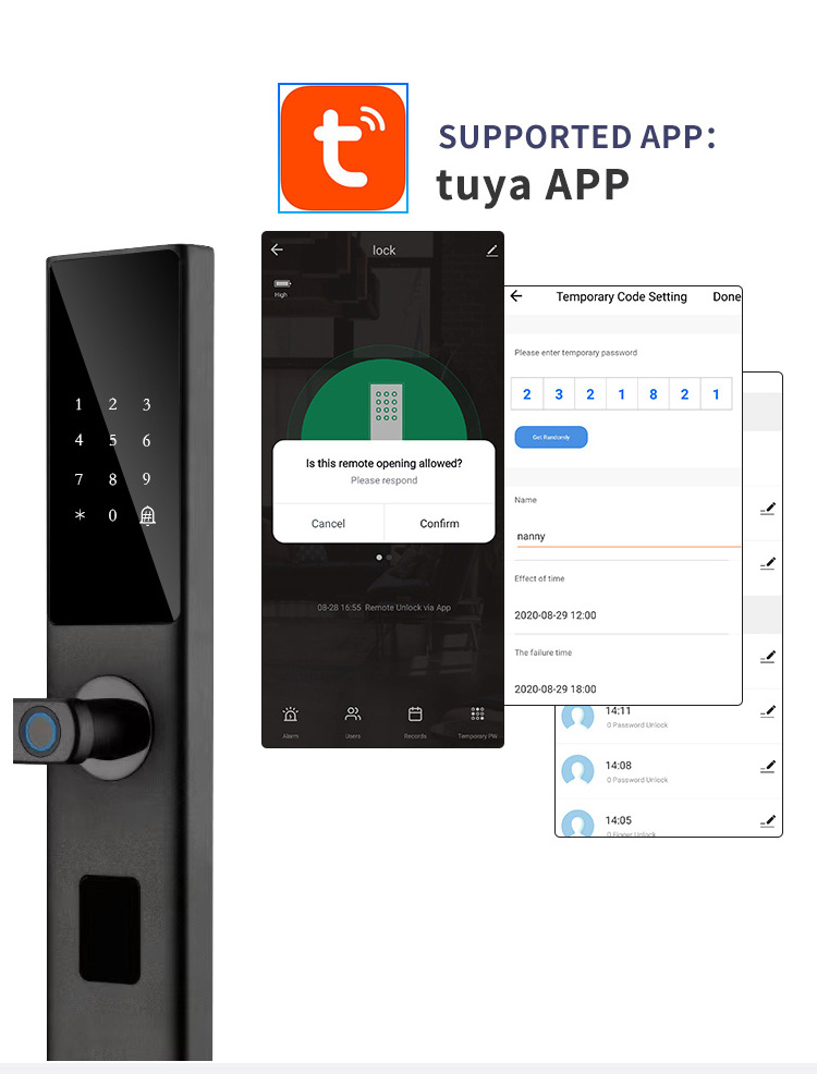Wholesale Price Smart Lock Tuya WIFI APP Fingerprint Cerradura Inteligente Handle Digital Keyless Door Lock