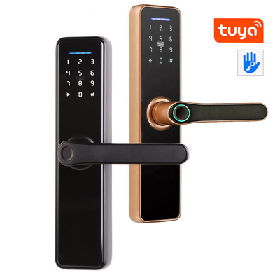 smart WIFI TUYA APP biometric fingerprint door lock top seller handle door lock Digital lock for wooden doors