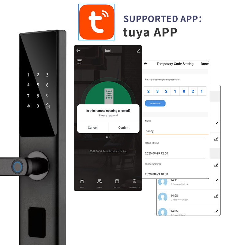 Wholesale Price Smart Lock Tuya WIFI APP Fingerprint Cerradura Inteligente Handle Digital Keyless Door Lock