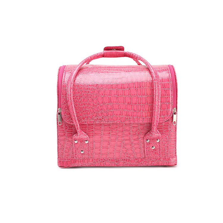 Hot selling fashion textured professional  pattern makeup bag travel case cosmetics case for girls ladies women