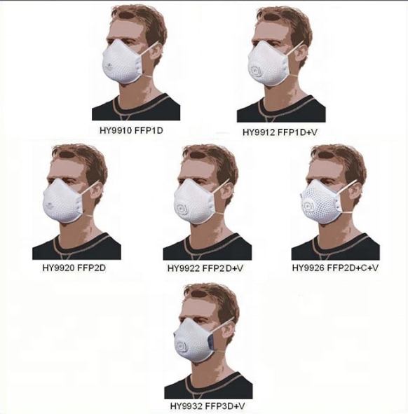 disposable FFP2 active carbon mask respirator with mesh shell