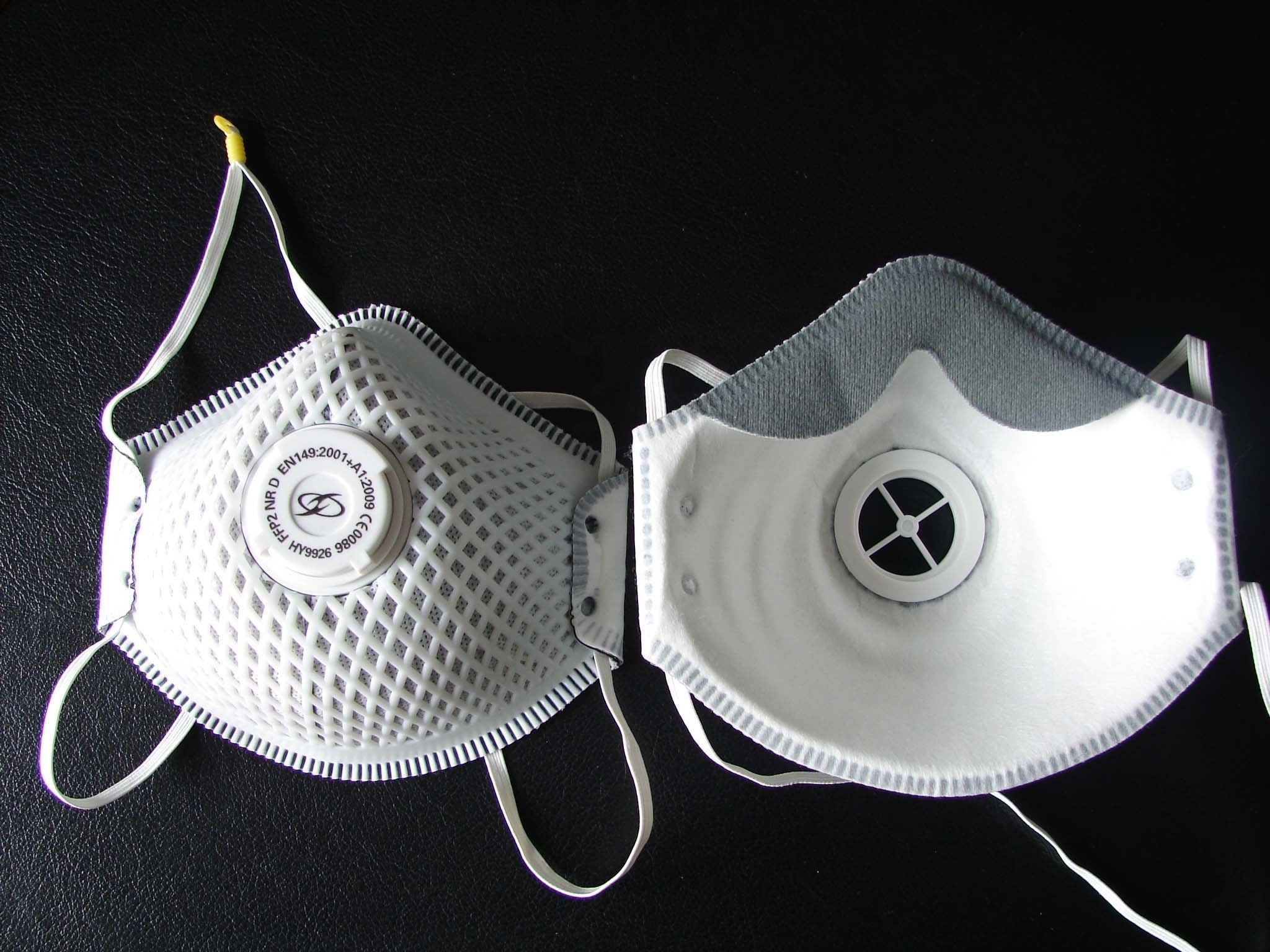 disposable FFP2 active carbon mask respirator with mesh shell