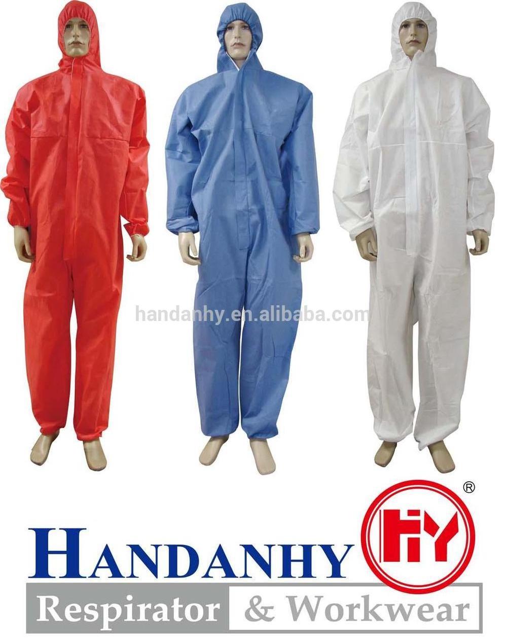 HY BRADN 35 years manufactory white wing coverall SMS material CE type 5/6 standard protective coverall