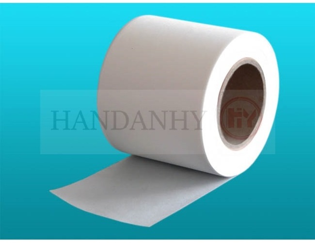 HEPA filter material, PP melt blown laminated with PET support layer, low pressure drop