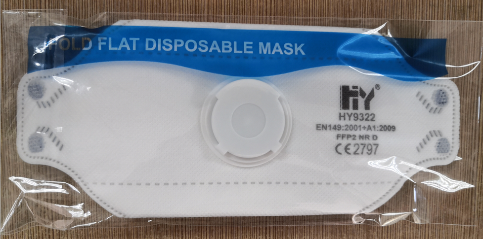 FFP2 particulate disposable respirator 3D shape mask with valve