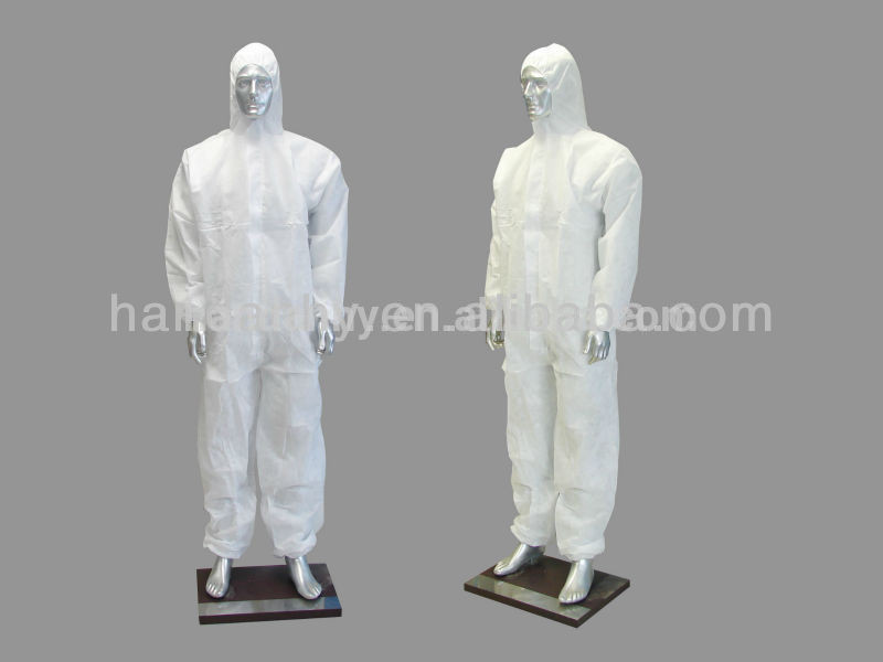 HY BRADN 35 years manufactory white wing coverall SMS material CE type 5/6 standard protective coverall