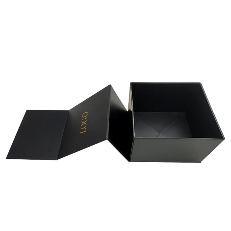 Custom Printed Handmade Luxury Rigid Paper Cardboard Black Simple Empty Magnetic Closure Gift Box