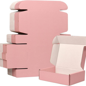 Custom Logo Pink Shipping Boxes for Small Business Small Corrugated Mailer Cardboard Boxes for Packaging Gift Boxes