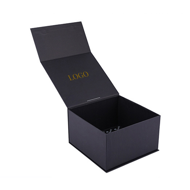 Custom Printed Handmade Luxury Rigid Paper Cardboard Black Simple Empty Magnetic Closure Gift Box