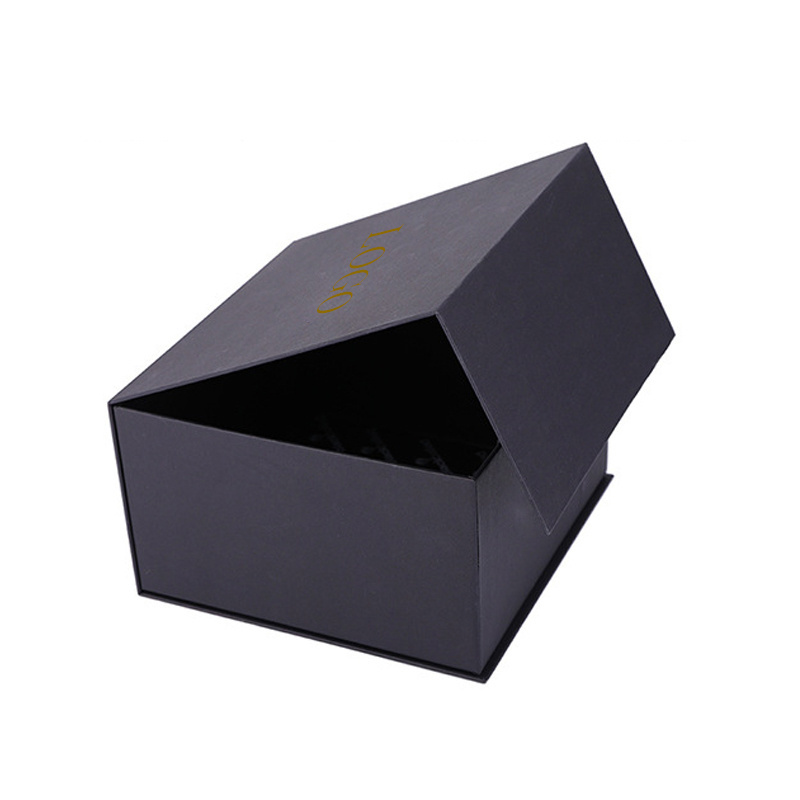 Custom Printed Handmade Luxury Rigid Paper Cardboard Black Simple Empty Magnetic Closure Gift Box