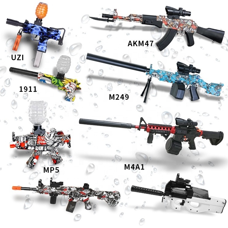 2023 Automatic Plastic Ak47 Kids Outdoor Play Toy Gun Akm-47 Waterproof Soaker Electric Rx Metal Water Ball Akm47 Gel Baster Gun