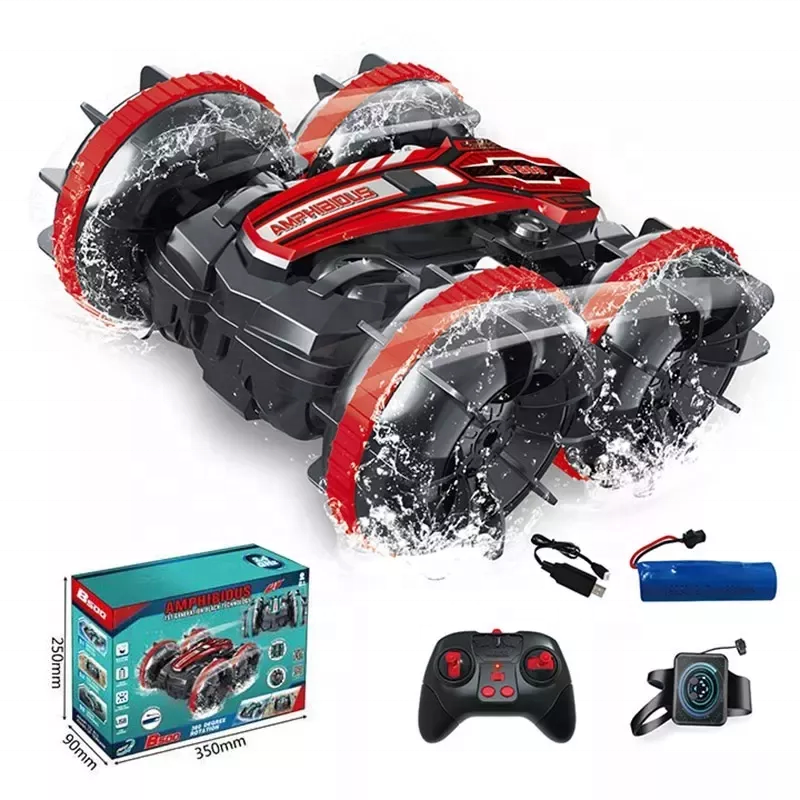 2.4Ghz Water-Land Double Sided Driving New Collection Dual Controller Gesture Sensing Rc Stunt  Remote Control Toy Car for kids