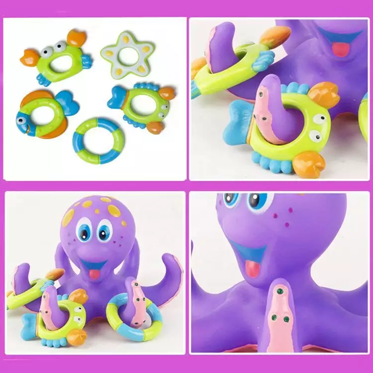 Cheap Price Eco-friendly Ring Toss Pretend Play No-Toxic for Toddlers Kids Funny Baby Octopus Child Bath Toys