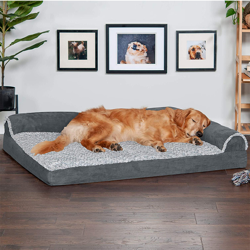 Winter Warm Cozy Self-Heating Pet Sofa  Polyester Wadding Polyester Large Dog Bed