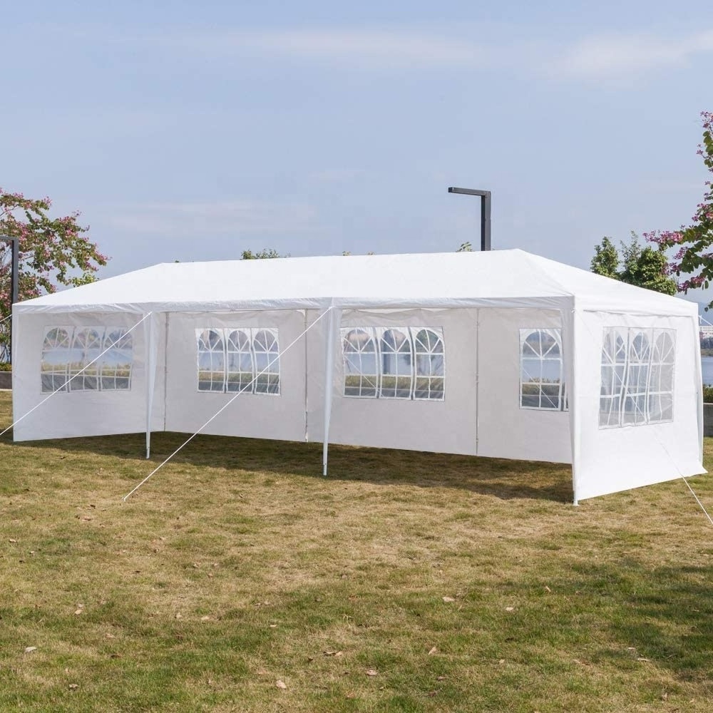 10' x 30' Outdoor Gazebo Weather Protection Heavy Duty Pop Up Canopy Party Tent with 4 Removable Sidewalls and Carry Bag