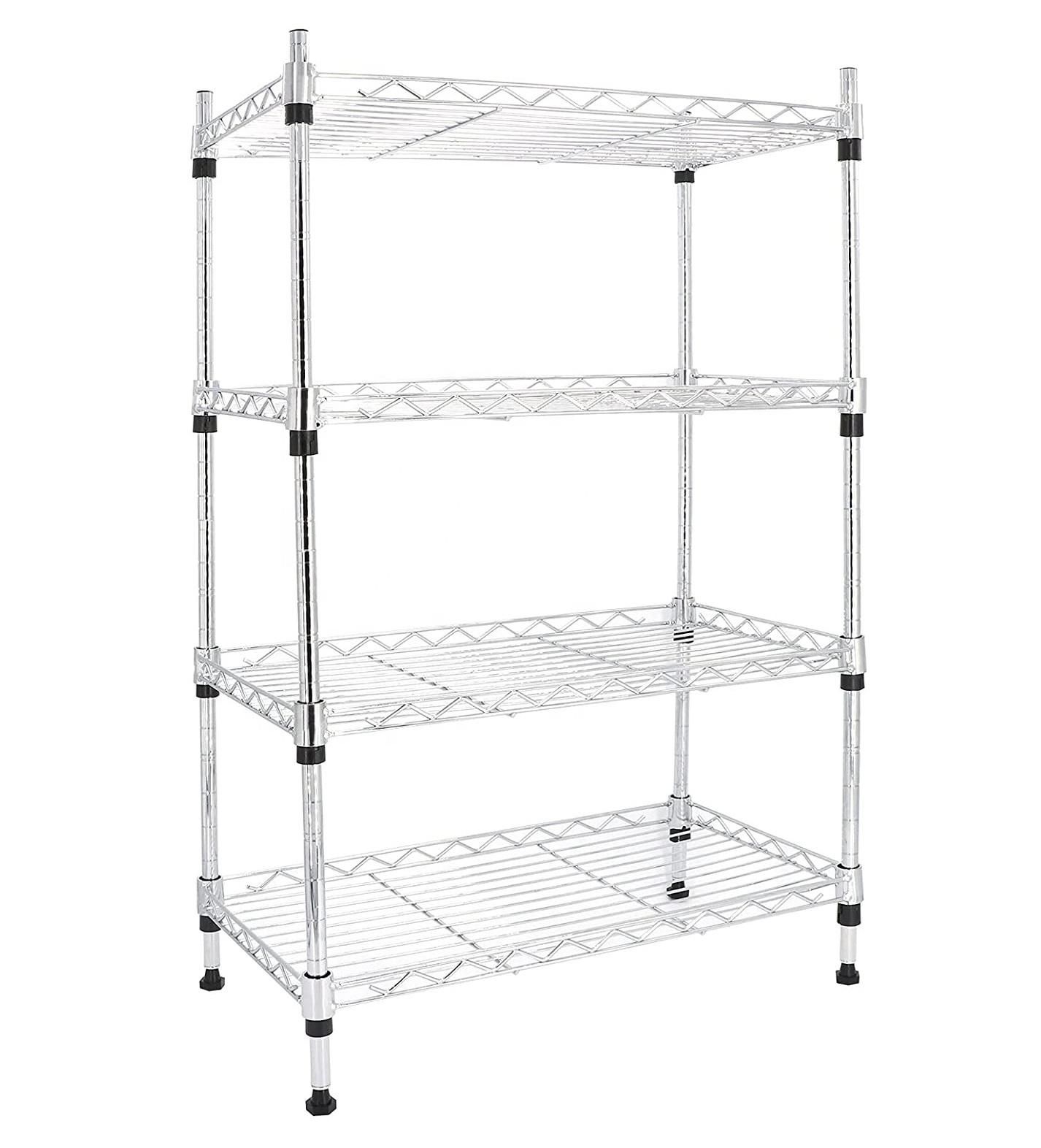 Home Kitchen Oganize Display Chrome Wire Shelf Heavy Duty Adjustable Storage Shelf Rack Pantry Utility Chrome Shelf