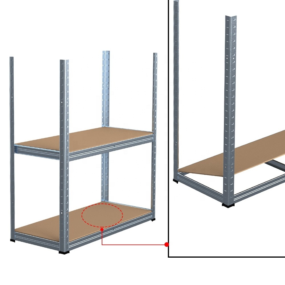 Industrial Metal Adjustable Assembly Warehouse Shelf Rack Heavy Duty 5 Tier Shelf Galvanized Garage Shelving Unit Steel Shelves