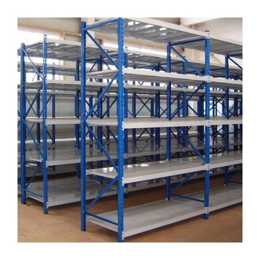 Heavy Duty Metal Garage Shelving Industrial Shelves 4 Tier Boltless Durable Shelves Warehouse Longspan Rack