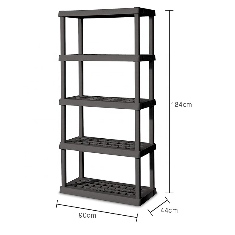 5 Tier Light duty Storage Shelf 350kg Garage Racking and Warehouse Plastic Shelving Units