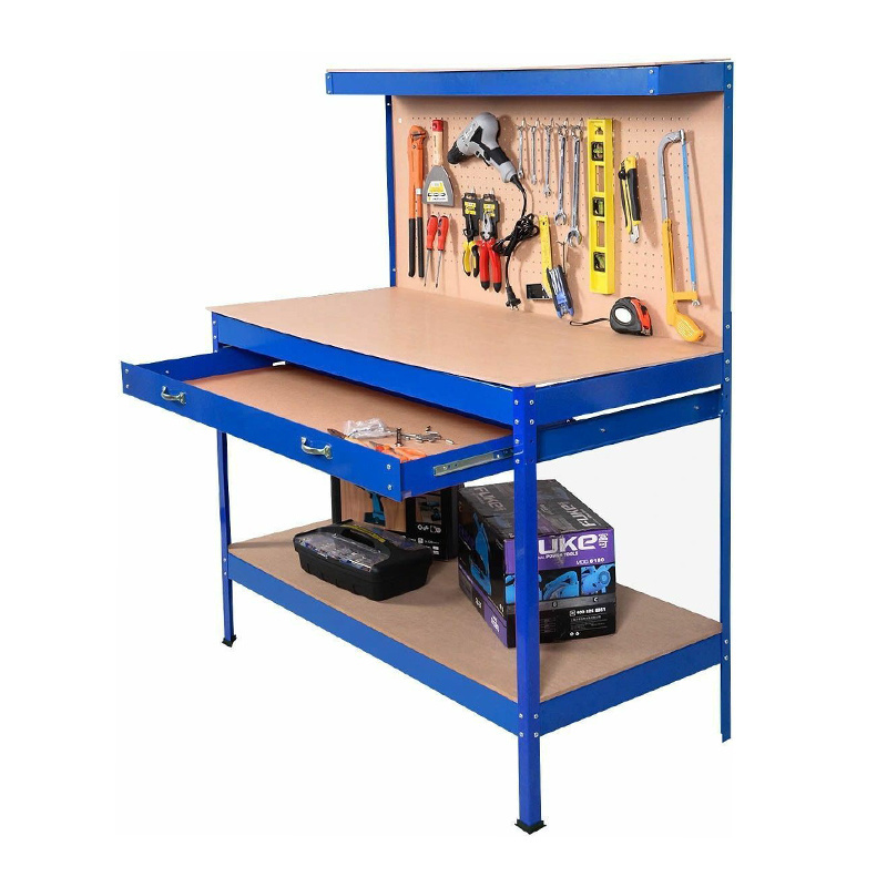 Steel Frame Warehouse Multifunctional Heavy Duty Workbench Garage Tool Cabinet Industrial Operating Work Table With Drawer