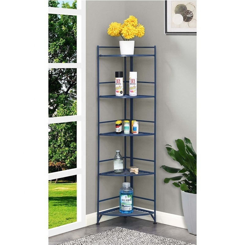 Multifunctional Household Kitchen Metal Wire Rack Storage Corner Stand Stainless Steel Bathroom Folding Shelves Shelf