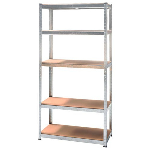 Galvanized Storage Shelves Steel MDF Boltless CONVERTS TO WORKBENCH Silver 170x75x30cm Storage Racks shelving units