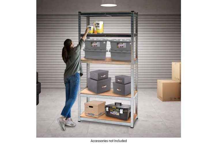 Galvanized Steel Shelving Unit Racking Solutions 5 Bay Galvanised Corner Shelving Kit