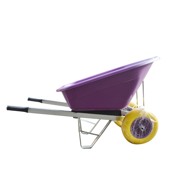 Heavy duty industrial two wheel construction wheelbarrow