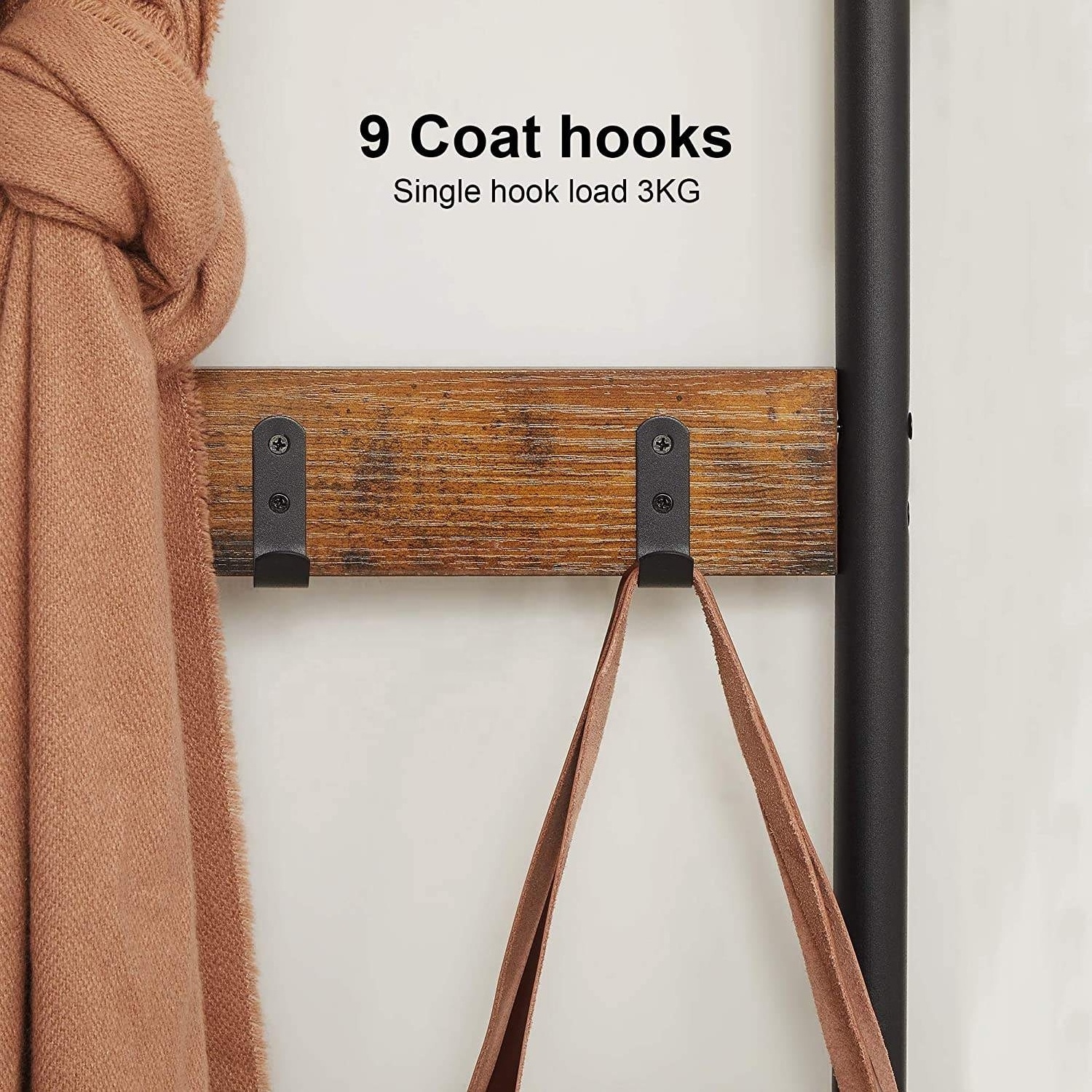 Modern Household 3 In 1 Free Standing Entry Hallway Coat Rack Entryway Hooks Metal Stand Coat Rack With Shoe Bench