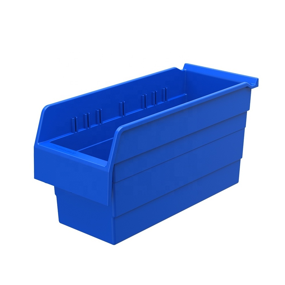 warehouse plastic stackable storage shelf bin/spare parts bins