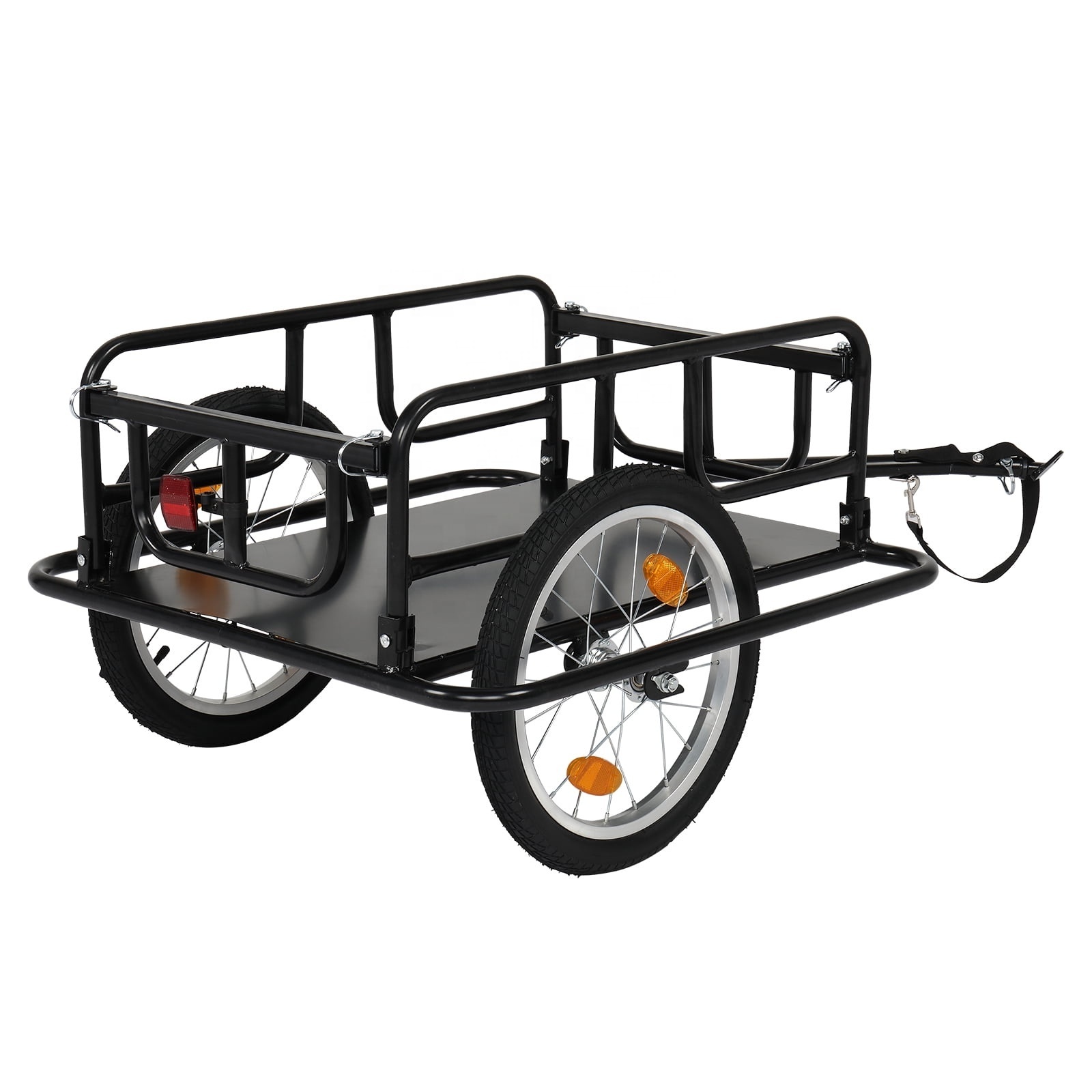 Multi-Purpose Iron Frame Transportation Folding Farm Quad Bike With Trailer Anti-Rust Collapsible Mini Trailer For Bicycle