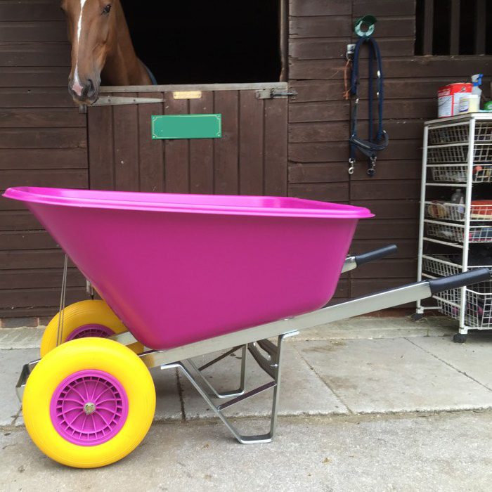 Heavy duty industrial two wheel construction wheelbarrow