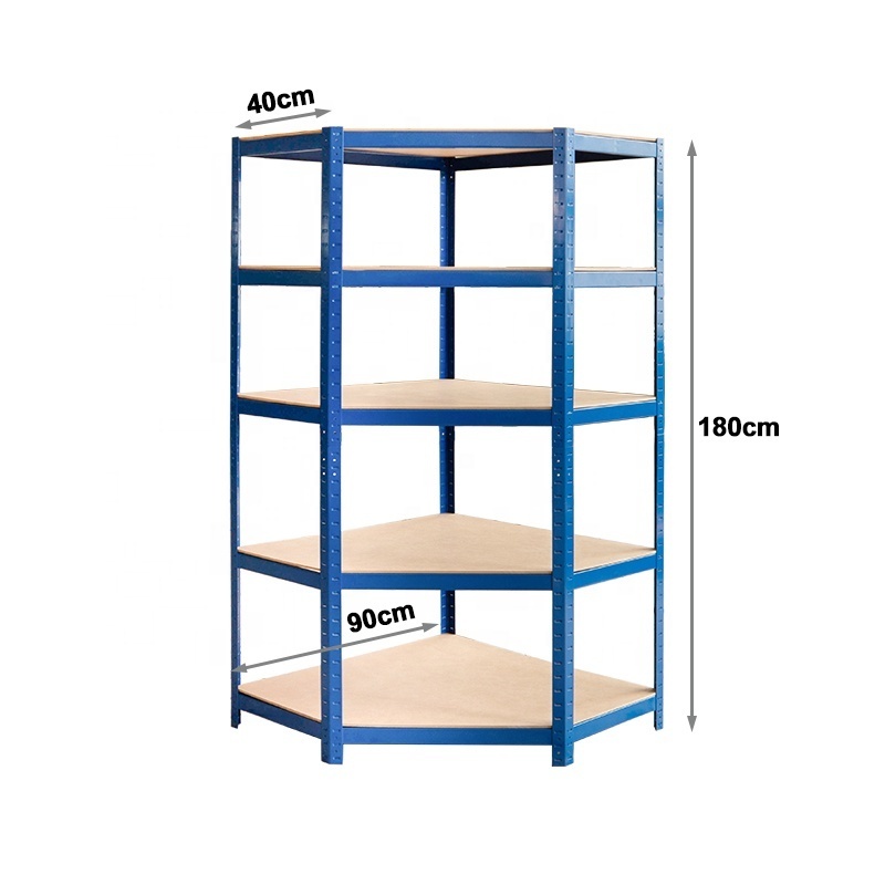 Customizable Industrial Heavy Duty Stackable Boltless Metal Racking System Warehouse Garage Adjustable Storage Corner Rack