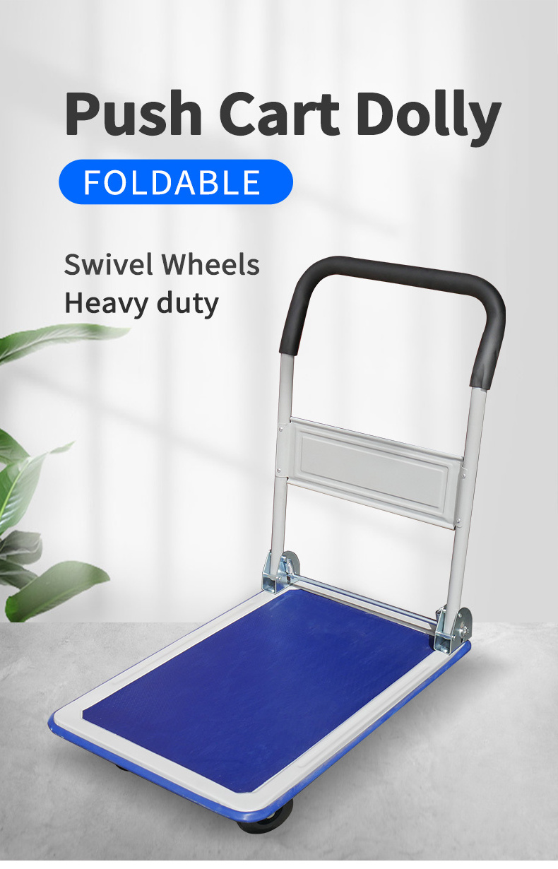 Industrial Garage Hand Trolley Truck Dolly Rolling Portable Platform Trolley Cart Metal Warehouse Trolley Platform