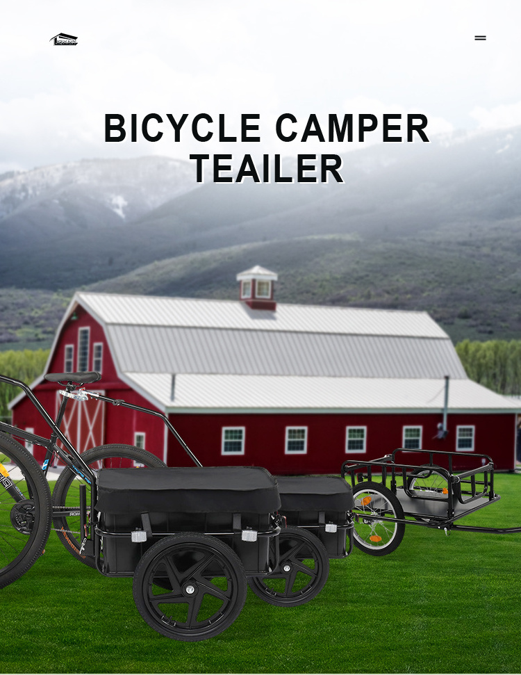 Multi Purpose Attachment Transportation Easy Installation Lightweight Cargo Bike Camper Trailer For Quad Bike