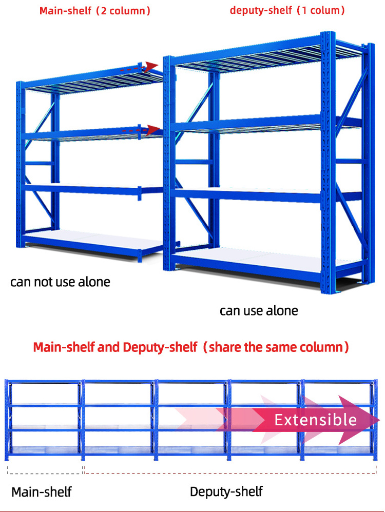 180kg/Layer Adjustable Shelving 4 Layers Boltless Metal Steel Racking Warehouse Storage Stacking Racks For Garage