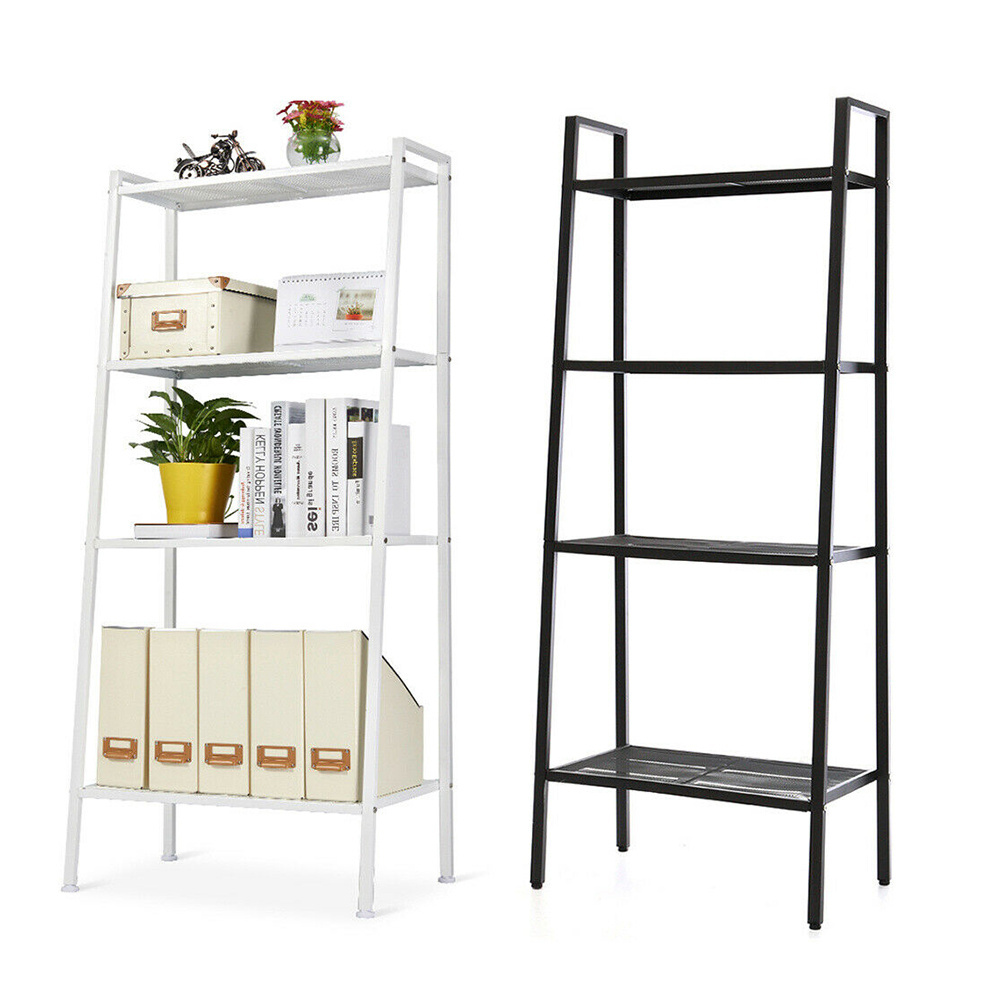 4 Tier Metal Ladder Book Shelf for Living Room Kitchen Office