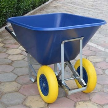 Heavy duty industrial two wheel construction wheelbarrow