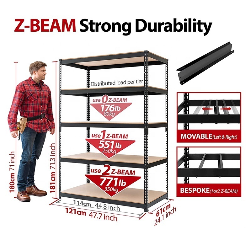 Factory Industrial Storage Stackable Boltless Racks And Shelves Heavy Duty Stackable Metal Rack Warehouse Garage Racking