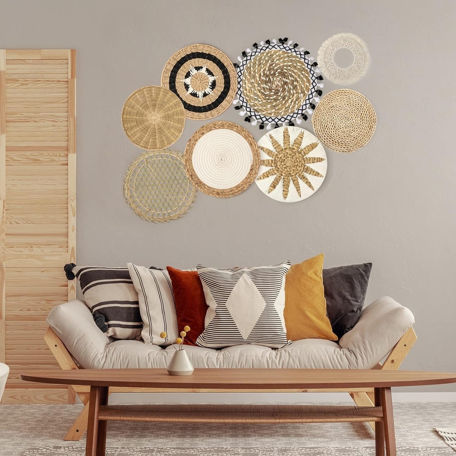 Hot Selling round Rattan Decorative Objects Eco-Friendly Western Wall Hangings Best Seller on Amazon eBay for Home Decor