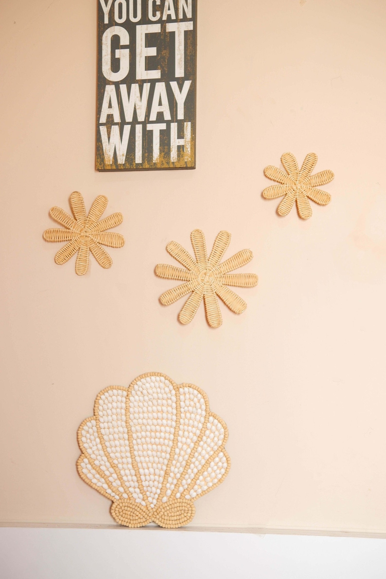 Custom color lovely wall-mounted stickers rattan flower infant baby accessories nursery kid's room wall decor western decoration