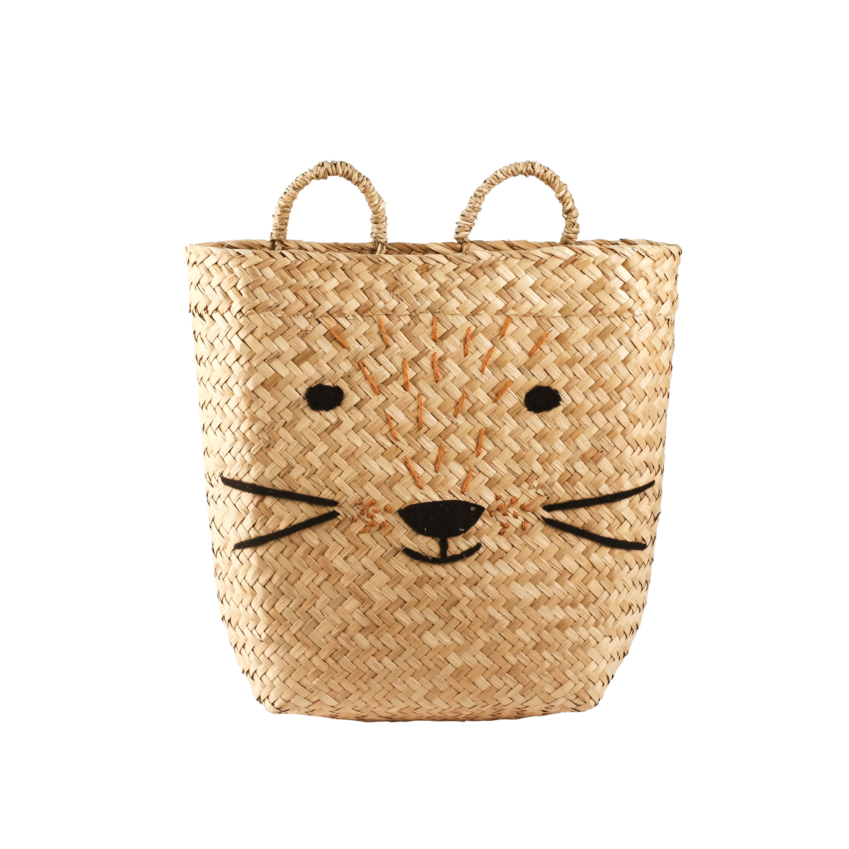 HOT PRODUCT Natural woven seagrass storage basket with cute cat shape convenient durable eco-friendly storage made in Vietnam