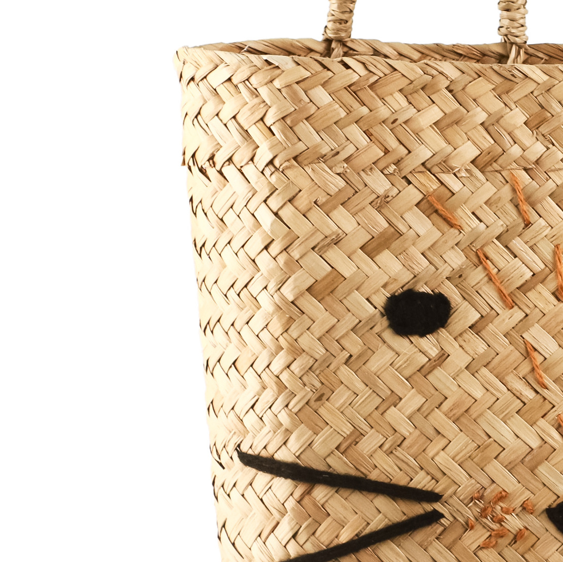 HOT PRODUCT Natural woven seagrass storage basket with cute cat shape convenient durable eco-friendly storage made in Vietnam