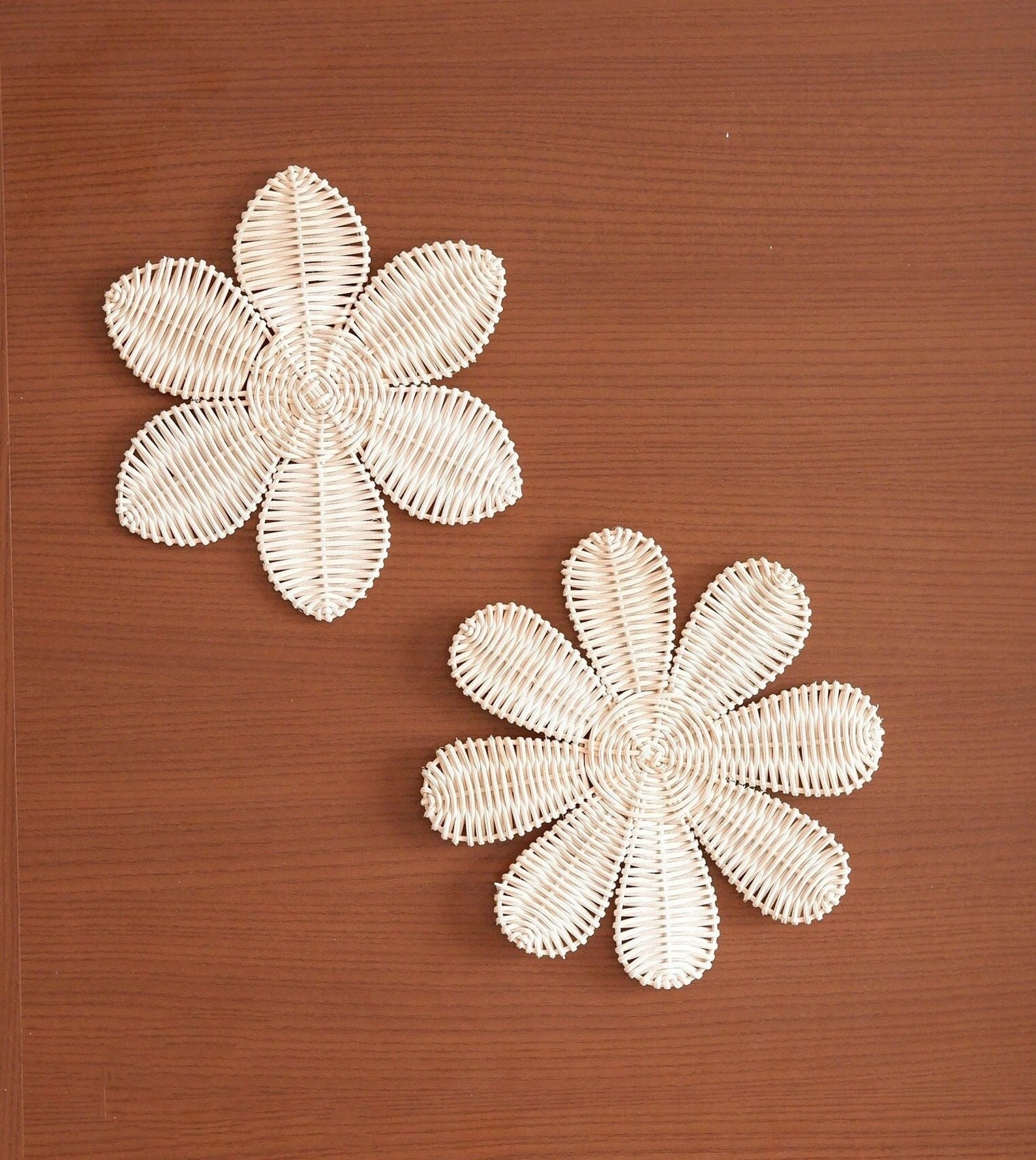 Flower hand woven wall decorations Wall Hanging Rattan Wall Decor For Living Room or Bedroom Home Decor eco amazon furniture